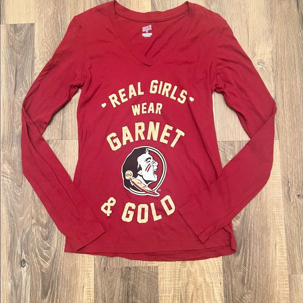 Florida State Seminoles Women’s Long Sleeve Tee. Garnet colored, Size Medium